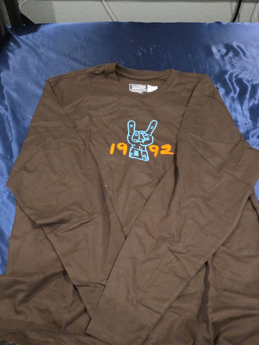 Dutch Bros 1992 Graphic Tee Long Sleeve Brown Large